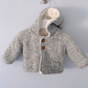 Baby boy Zara grey and blue coat with hood